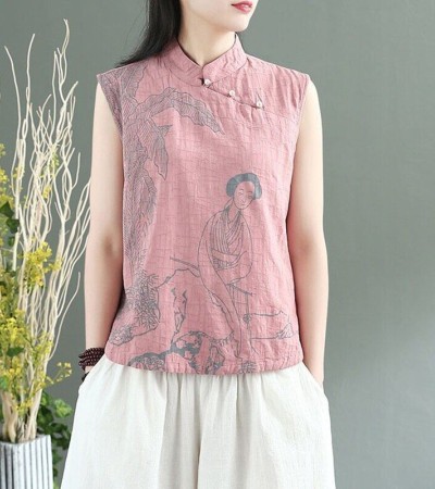2023 Chinese Style Clothing Women Embroider Tang Suit Shirts Traditional Qipao Cheongsam Top Blouse For Lady Female